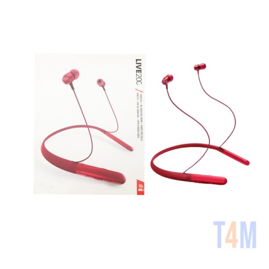 NECK WIRELESS HEADPHONE LIVE200 WITH MICRO SD CARD PORT RED